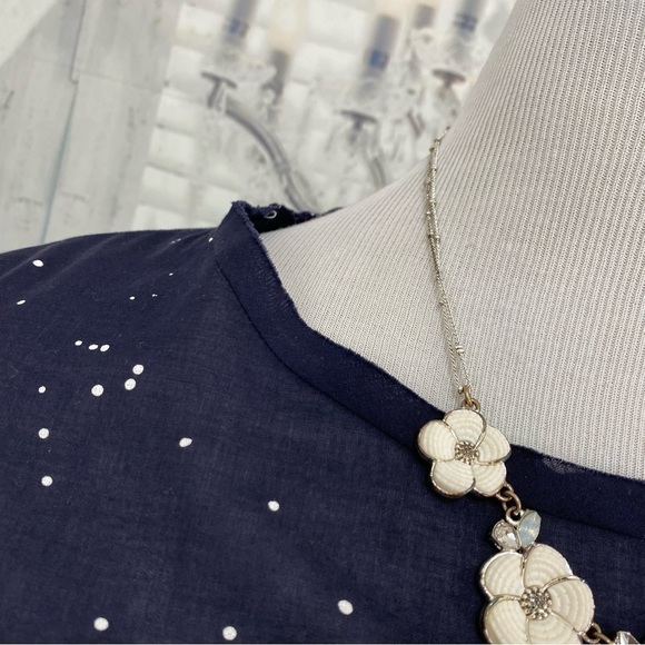 Eileen Fisher Size XX2 2XS Blue Ink Organic Cotton Round Neck Box Top Oversized - Picture 10 of 11